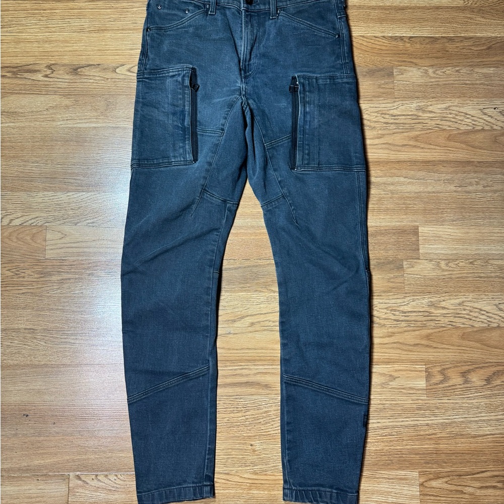 G-Star Raw 3D Skinny Denim Cargo Pants Faded‎ Gray Multi-Pockets